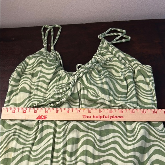 Wild Fable Green Animal Print Maxi Dress Sz L - Picture 9 of 13